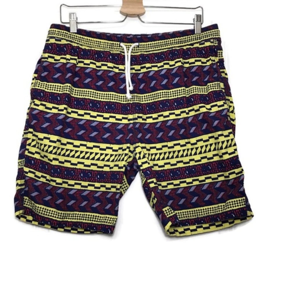 H&M Geometric Drawstring Cotton Shorts Men's Sz 32